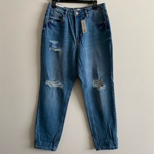 NWT U2B Urban Basics Distressed Mom Jeans Size 9